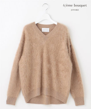 自由区 【カトリエムブーケ】Cachemire hirsute Vネックプルオーバーニット