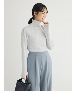 Green Parks もちやわ　タートルプルオーバー Light Gray Mixture