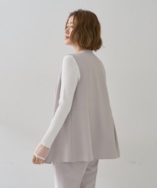 YECCA VECCA パールペプラムジレ Gray Beige