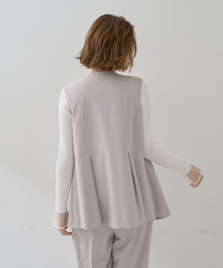 YECCA VECCA パールペプラムジレ Gray Beige