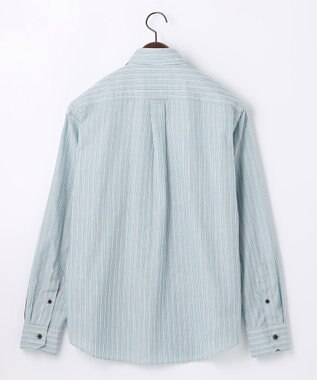 JOSEPH ABBOUD 【オーガニックコットン】JOE COTTON シャンブレーサテンストライプ シャツ グリーン系1