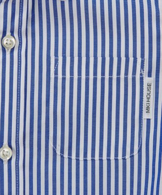 MIKI HOUSE HOT BISCUITS 【ミキハウス】【110-130cm】 ブロード素材の長袖シャツ 紺×白