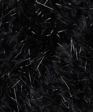 uncrave ヘアリー ラメ ニット ショート カーディガン（uncrave WHITE） メタルブラック