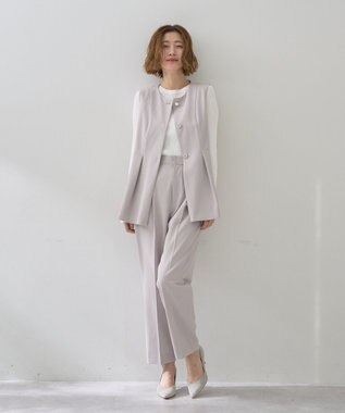 YECCA VECCA パールペプラムジレ Gray Beige