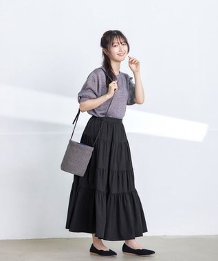 Tiaclasse 【洗える】ラメニットトップス ラベンダー