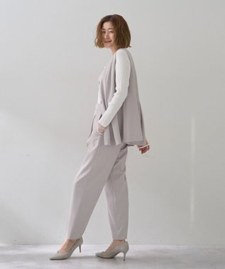 YECCA VECCA パールペプラムジレ Gray Beige