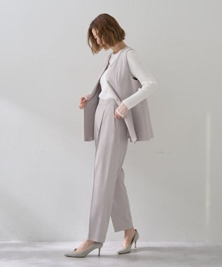 YECCA VECCA パールペプラムジレ Gray Beige