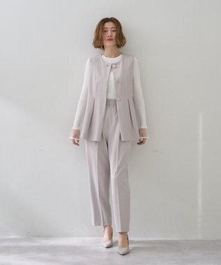 YECCA VECCA パールペプラムジレ Gray Beige