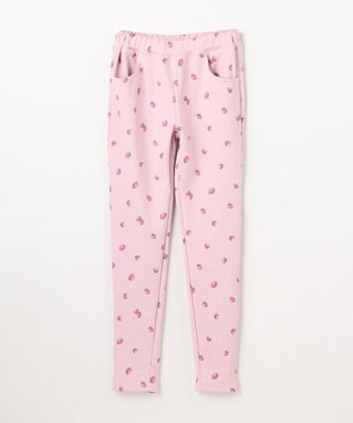 ANY KIDS 7days 裏シャギー 総柄ガーリーパンツ ピンクベージュ×イチゴ