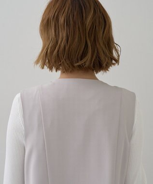 YECCA VECCA パールペプラムジレ Gray Beige