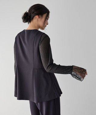 YECCA VECCA パールペプラムジレ Navy