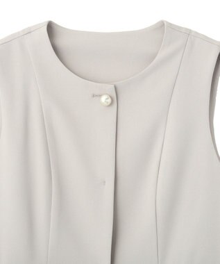 YECCA VECCA パールペプラムジレ Gray Beige