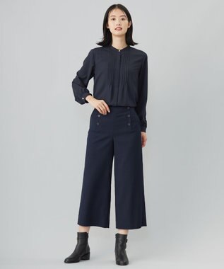 J.PRESS LADIES L 【洗える】T/Rウォッシャブルギャバ マリン パンツ ネイビー系