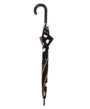 +RING レディース向け プラスリング 雨傘（長）60cm BLK/BRN T1402 黒