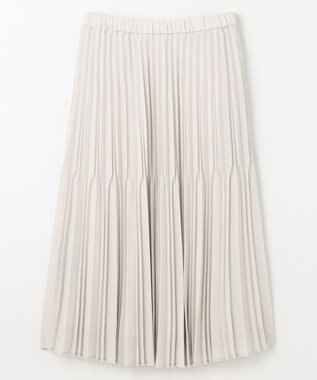 ANY L 【ウエストゴム】2段プリーツスカート ベージュ