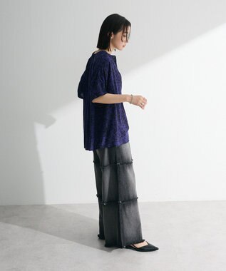 Green Parks Ｉ　アソート柄さらっとレーヨンブラウス Flower Black