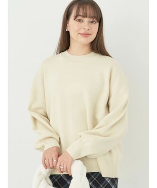 earth music&ecology アンチピリングバックスリットプルオーバー Ivory