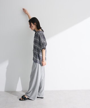 Green Parks Ｉ　アソート柄さらっとレーヨンブラウス Flower Black