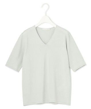 ICB 【WEB限定カラーあり・接触冷感・UVケア・洗える】 シンセティックハイゲージ 半袖ニット アイスグレー系