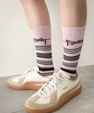 WEGO マルチボーダーソックス（R）　 ピンク