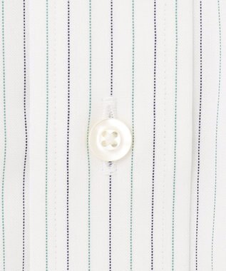 J.PRESS MEN 【EXTRA COMFORT / 形態安定・ストレッチ・抗菌防臭・速乾】ピンオックス オルタネートストライプ 半袖シャツ/B.D. グリーン系1