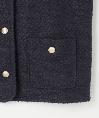 ANY SIS L 【洗える】ネップツイード ジャケット ネイビー系