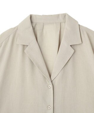 Green Parks 開襟シアーシャツジャケット Gray Beige