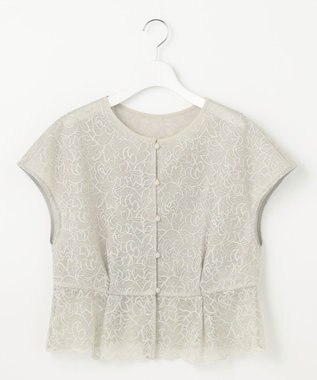 自由区 【カタログ掲載・洗える】レースブラウスコンビ ワンピース サンドベージュ