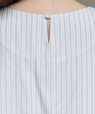 Tiaclasse L ストライプリボンレイヤードブラウス オフストライプ