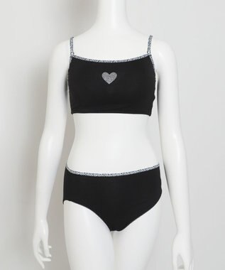 WEGO 【ブラトップ＆ショーツセット】Liliane　Ciel　レオパードハート ブラック