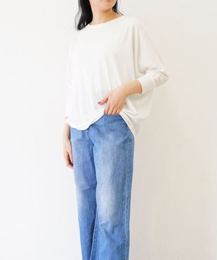 TOQUE 〈大草直子さんアドバイザー〉 【天然素材】タンギスコットン天竺ドルマンTシャツ オフ