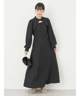 earth music&ecology ＳＥＴ２点ジャガードボレロ＋ワンピース Black