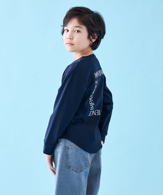 UNFILO 【110-150cm】選べるアソート ロゴロンT(UNISEX) [刺繡ロゴ]ネイビー