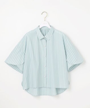 ANY SIS 【洗える】ペタルスリーブ シャツ ミントストライプ