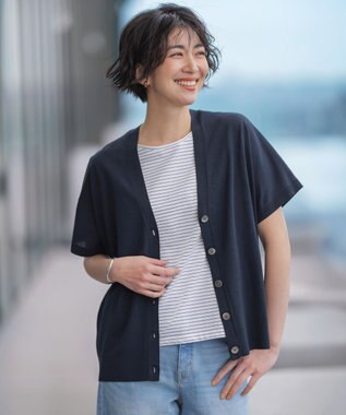 J.PRESS LADIES COOL VIS/CO Vネック カーディガン