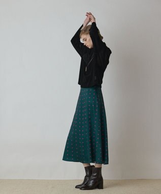 GRACE CONTINENTAL ドットスカート グリーン