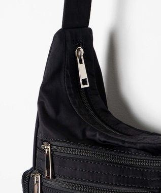 WEGO ポーチ付きナイロンショルダーバッグ ブラック