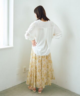 YECCA VECCA タックスリーブスキッパーブラウス Off White