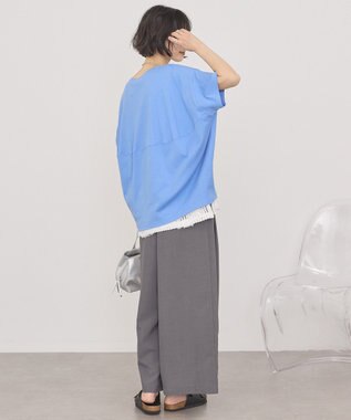 AMERICAN HOLIC 【接触冷感+UVカット】半袖コクーンカットプルオーバー Blue