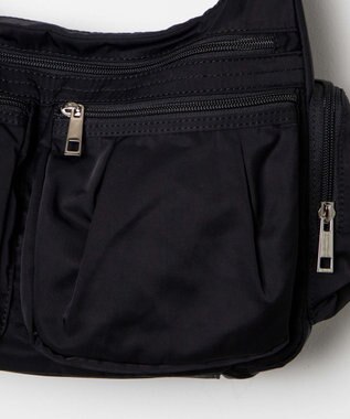 WEGO ポーチ付きナイロンショルダーバッグ ブラック