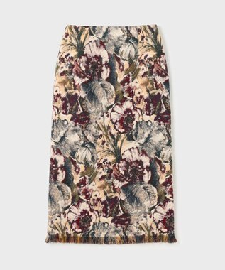 GRACE CONTINENTAL ゴブランジャガードタイトスカート ベージュ