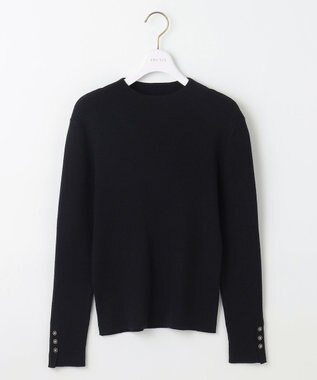 ANY SIS 【洗える】リブインナー ニット ブラック