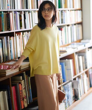 23区 【12色展開/新色追加】ウーステッドウール ビッグシルエット ニット イエロー系