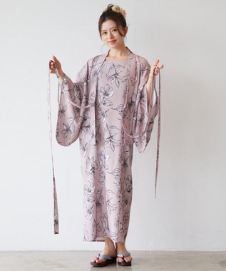 Feroux 【洗える・2WAY】 簡単着付け 浴衣 3点セット ピンク系4