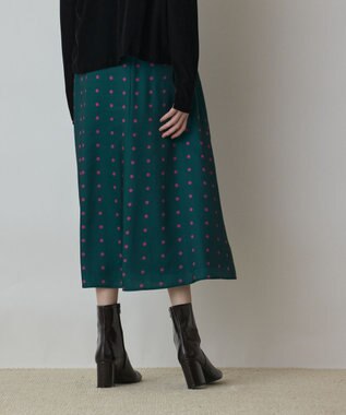 GRACE CONTINENTAL ドットスカート グリーン