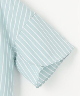 ANY SIS 【洗える】ペタルスリーブ シャツ ミントストライプ