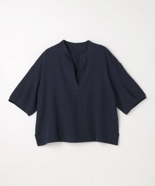 ANY 楽映えスキッパーブラウス（セットアップ着用可） ネイビー