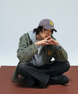 WEGO 【25年秋冬新作/MLサイズ展開】ワーカーズZIPジャケット デニム淡加工色