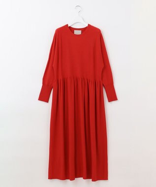 UNFILO 【新色追加】スタイルアップニット ワンピース レッド系