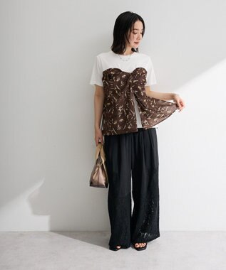 Green Parks スカーフドッキングプルオーバー Brown